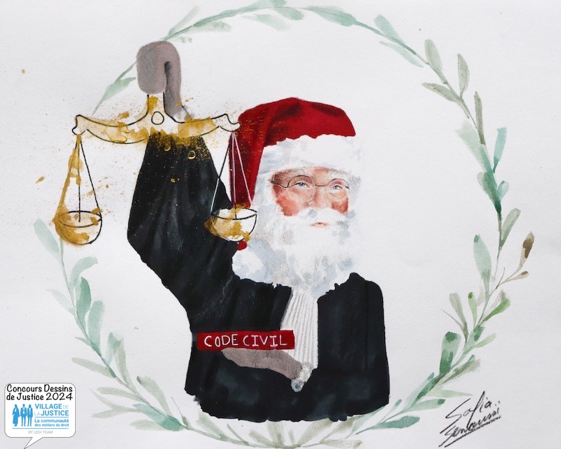 Carte de vœux avec l'œuvre « Cadeau Rigolo Pour juriste » de l'artiste  RomualdGR